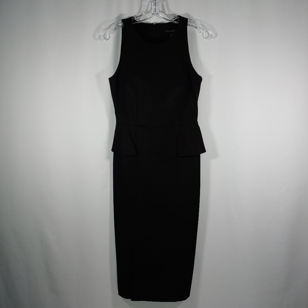Banana Republic Women's Sleeveless Pencil Sheath Dress Scuba Midi NWT LBD Size 2